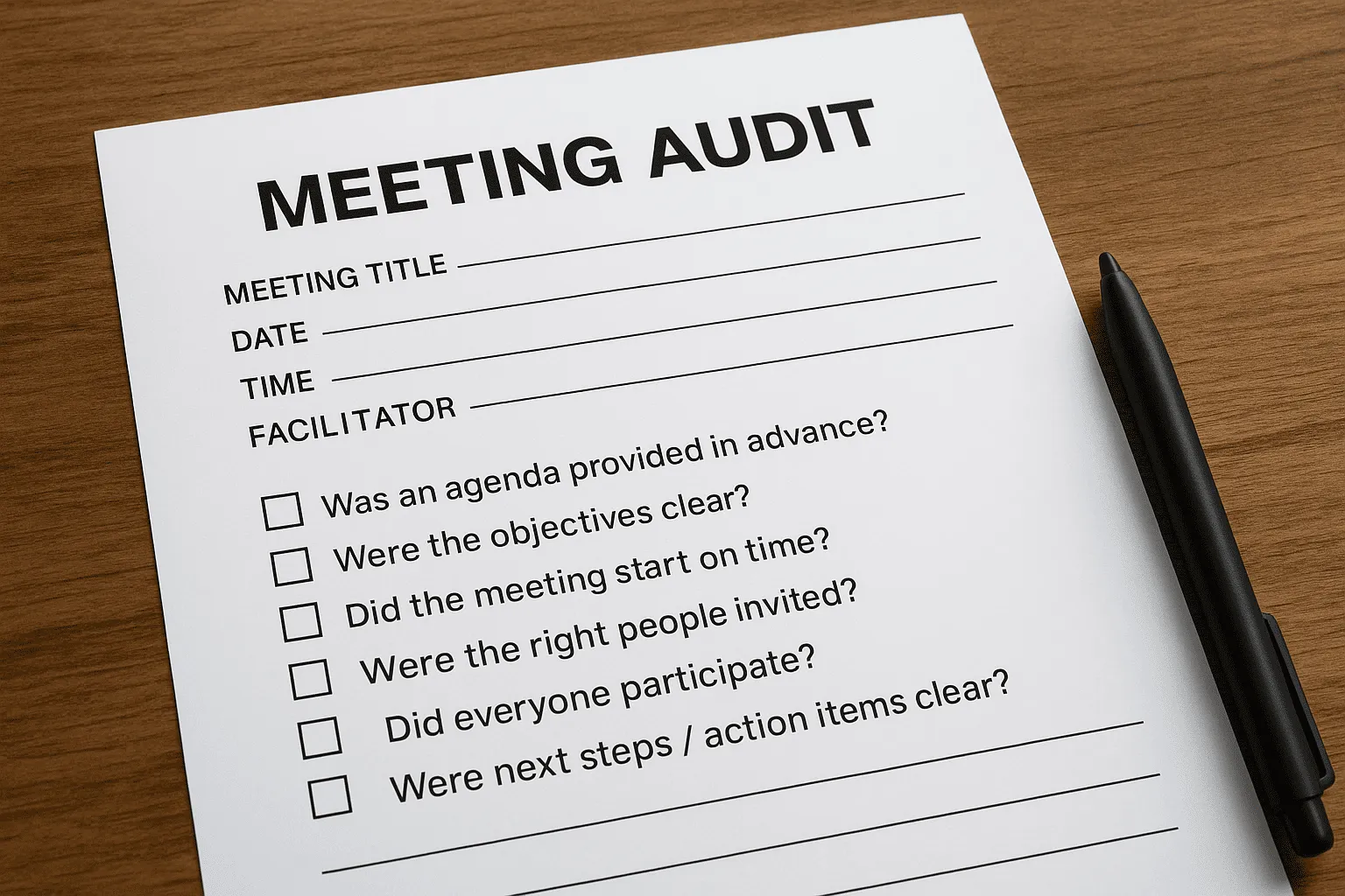 Meeting Audit : an Expert Guide with Template